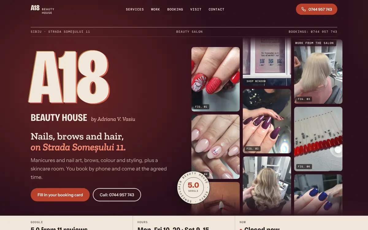 A18 Beauty House on desktop