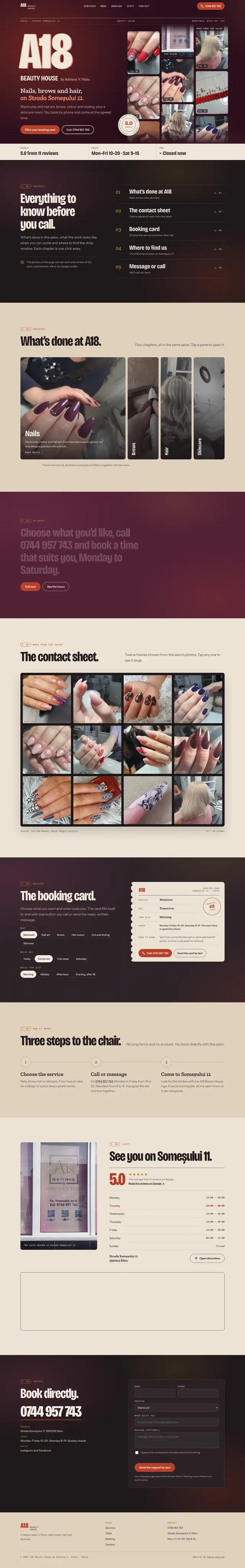 Full A18 Beauty House page, desktop