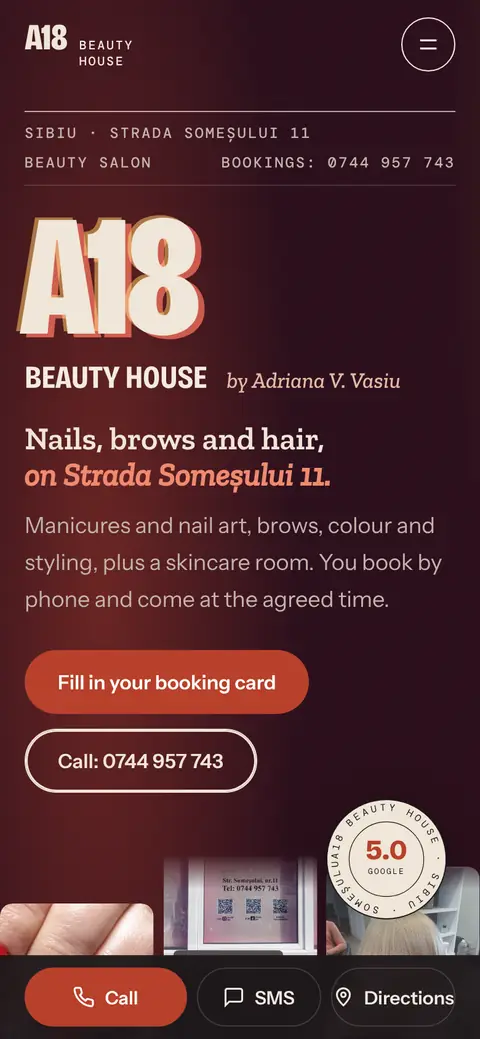 A18 Beauty House on a phone