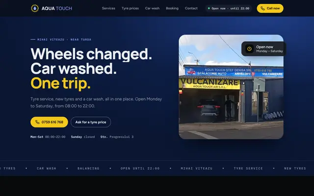 The Aqua Touch website