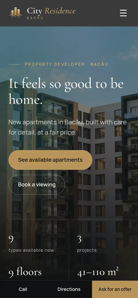 City Residence on a phone