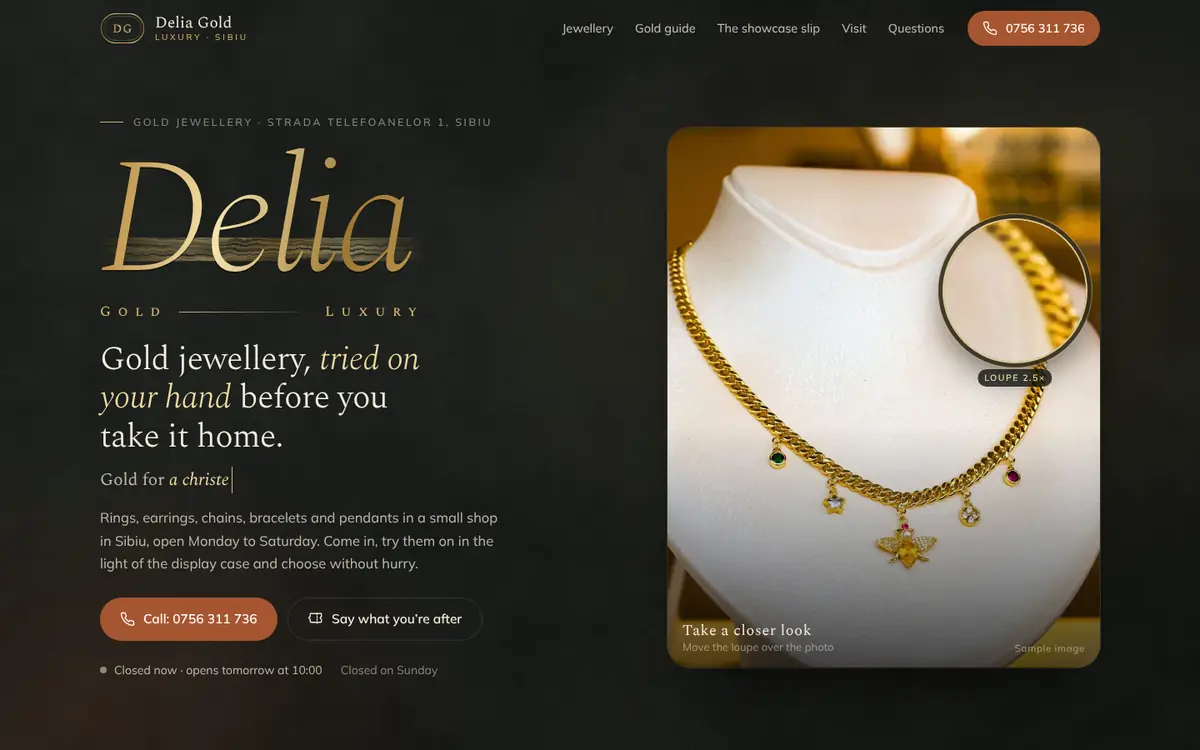 Delia Gold Luxury on desktop