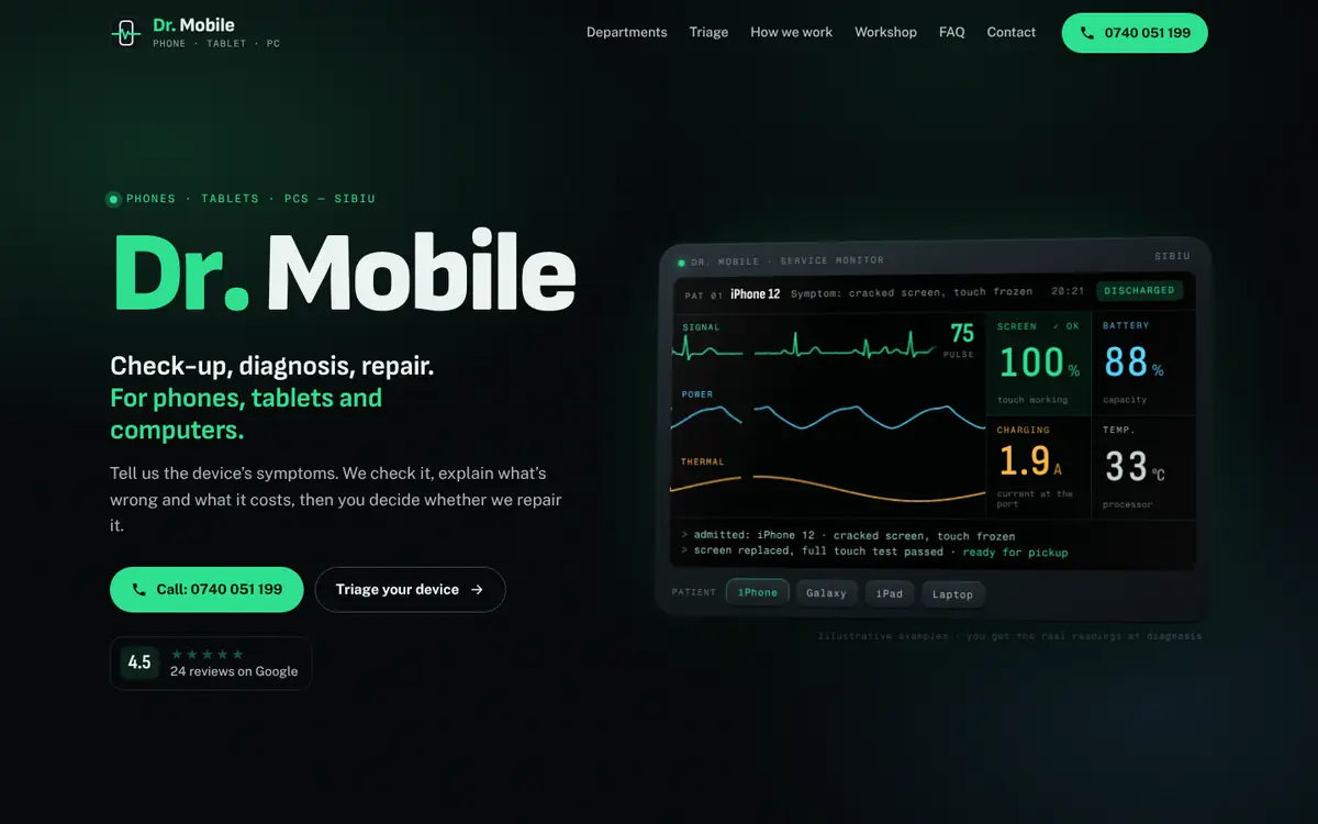 Dr. Mobile on desktop