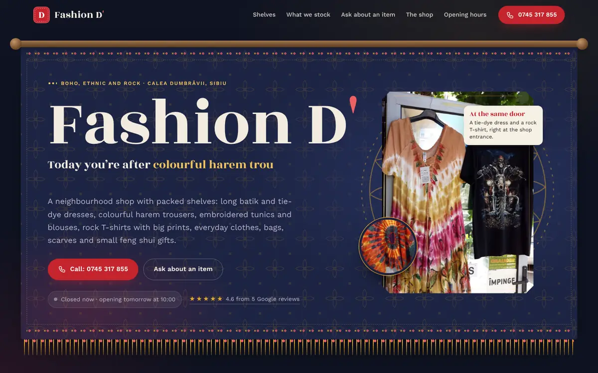 Fashion D' on desktop