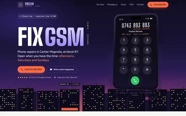 The FixGsm Service website
