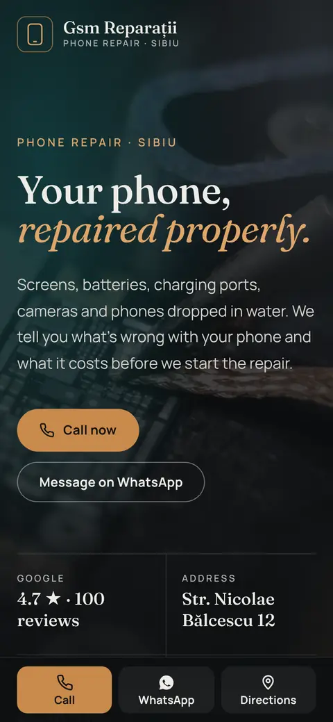 Gsm Reparații on a phone