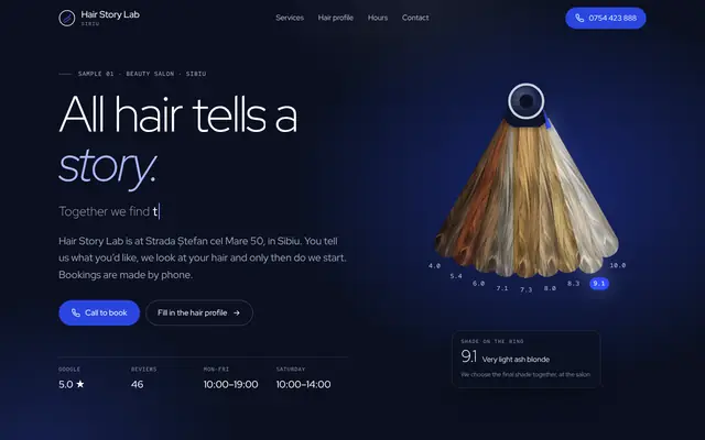 The Hair Story Lab website