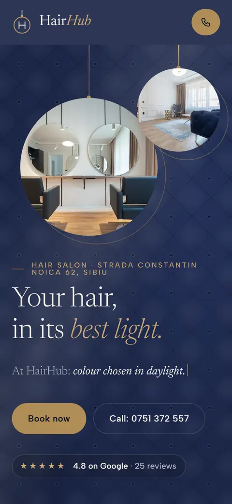 HairHub on a phone