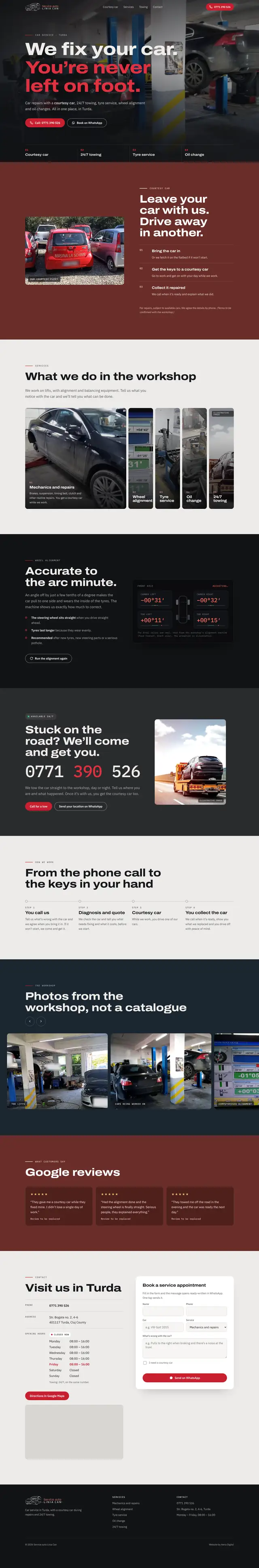 Full Linia Can Start Stop page, desktop