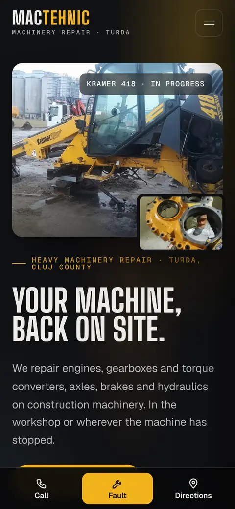 Mactehnic Machinery on a phone