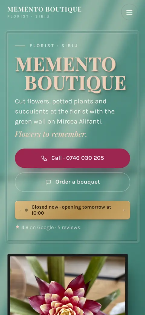 Memento Boutique on a phone