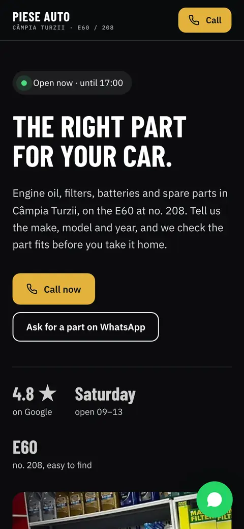 Piese Auto Câmpia Turzii on a phone
