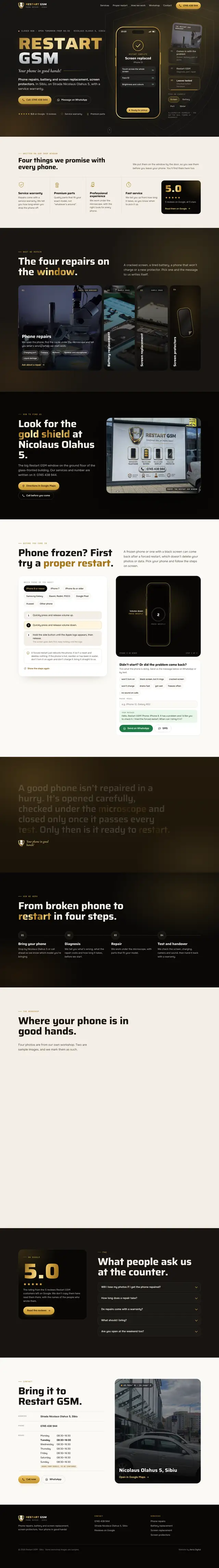 Full Restart GSM page, desktop