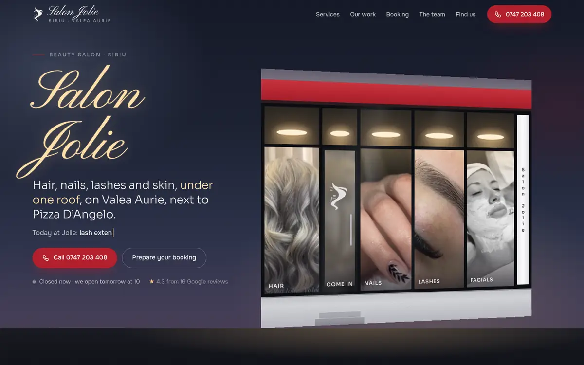 Salon Jolie on desktop
