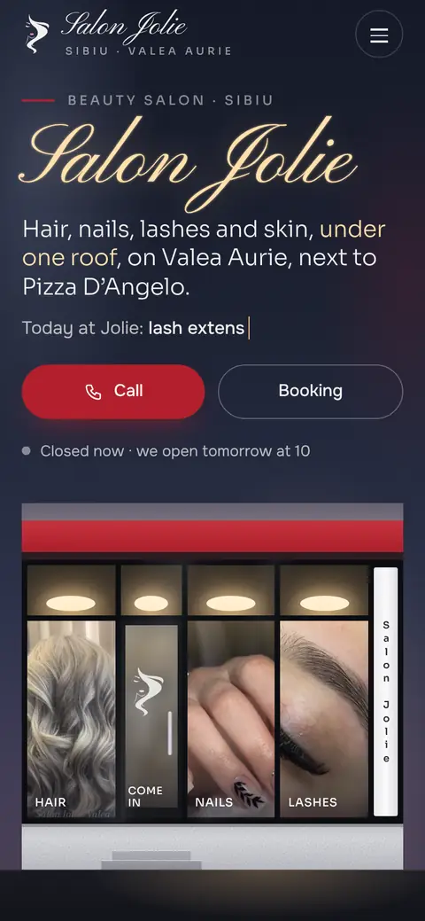 Salon Jolie on a phone