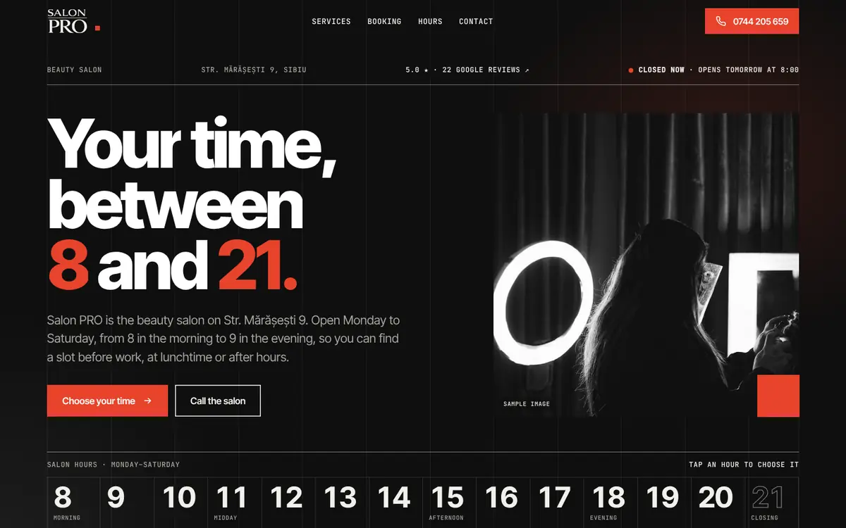 Salon PRO on desktop