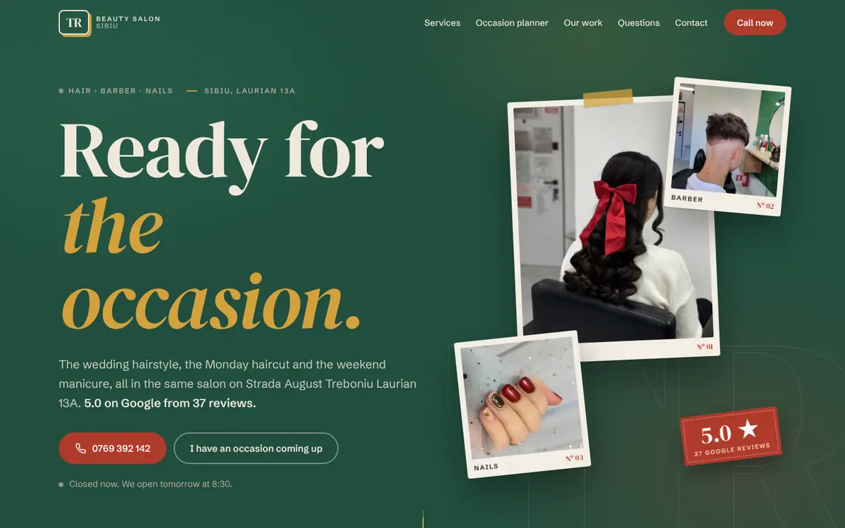 TR Beauty Salon on desktop