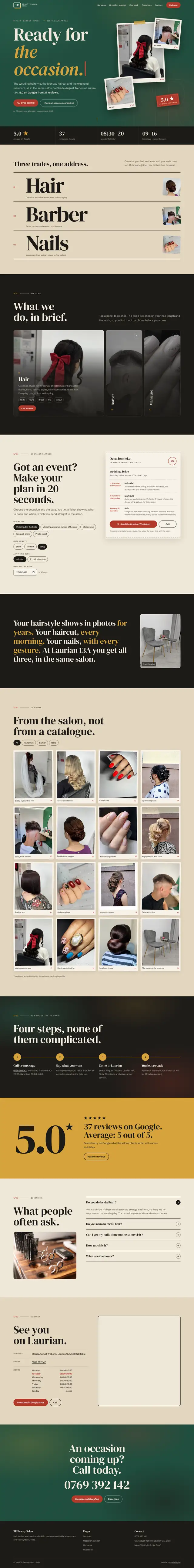 Full TR Beauty Salon page, desktop