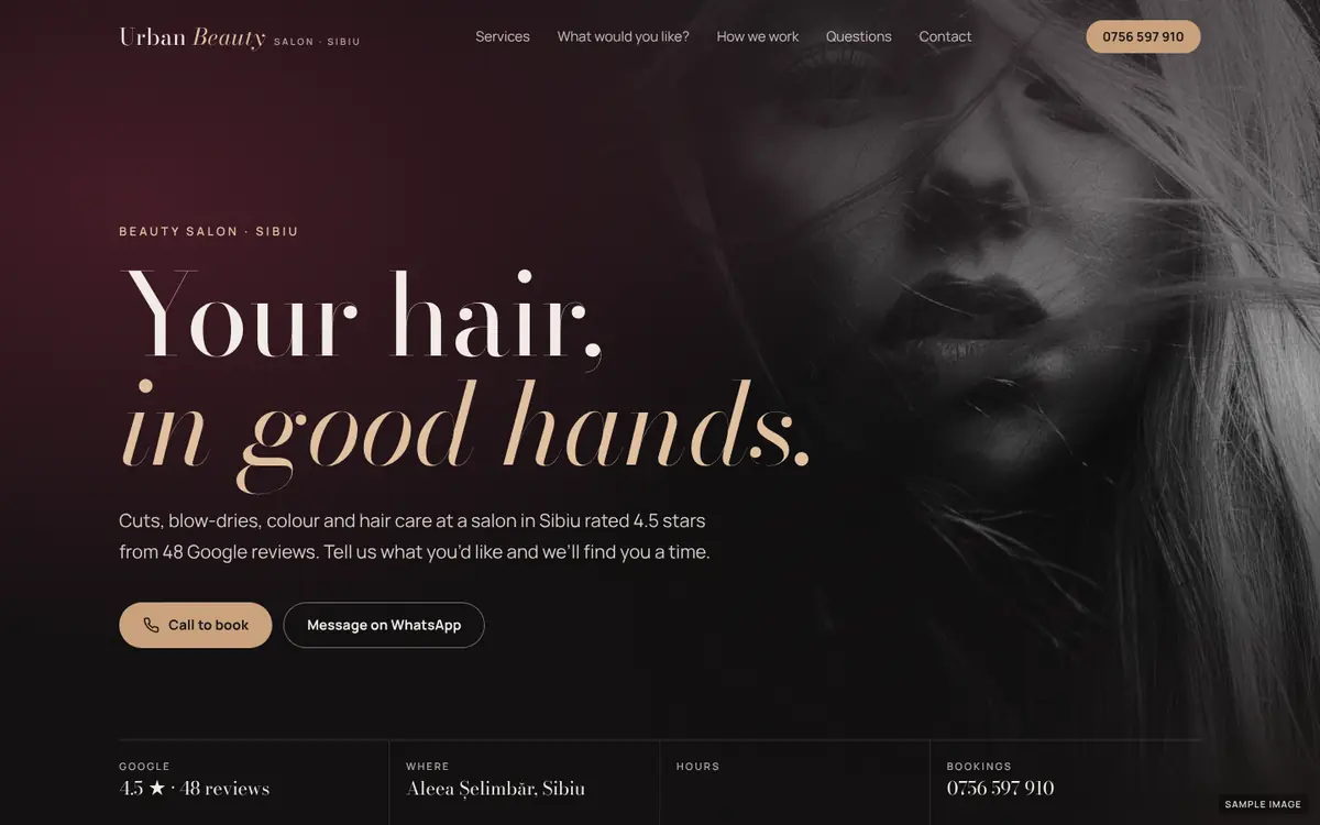 Urban Beauty Salon on desktop