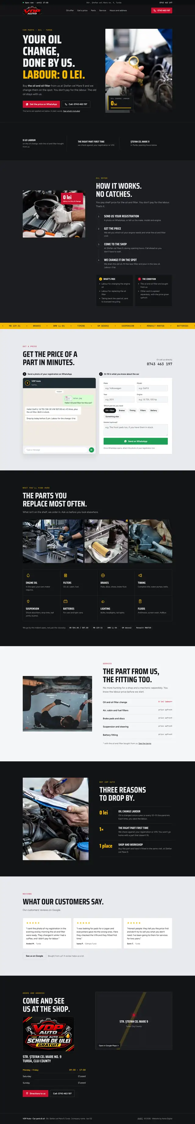 Full VDP Auto page, desktop